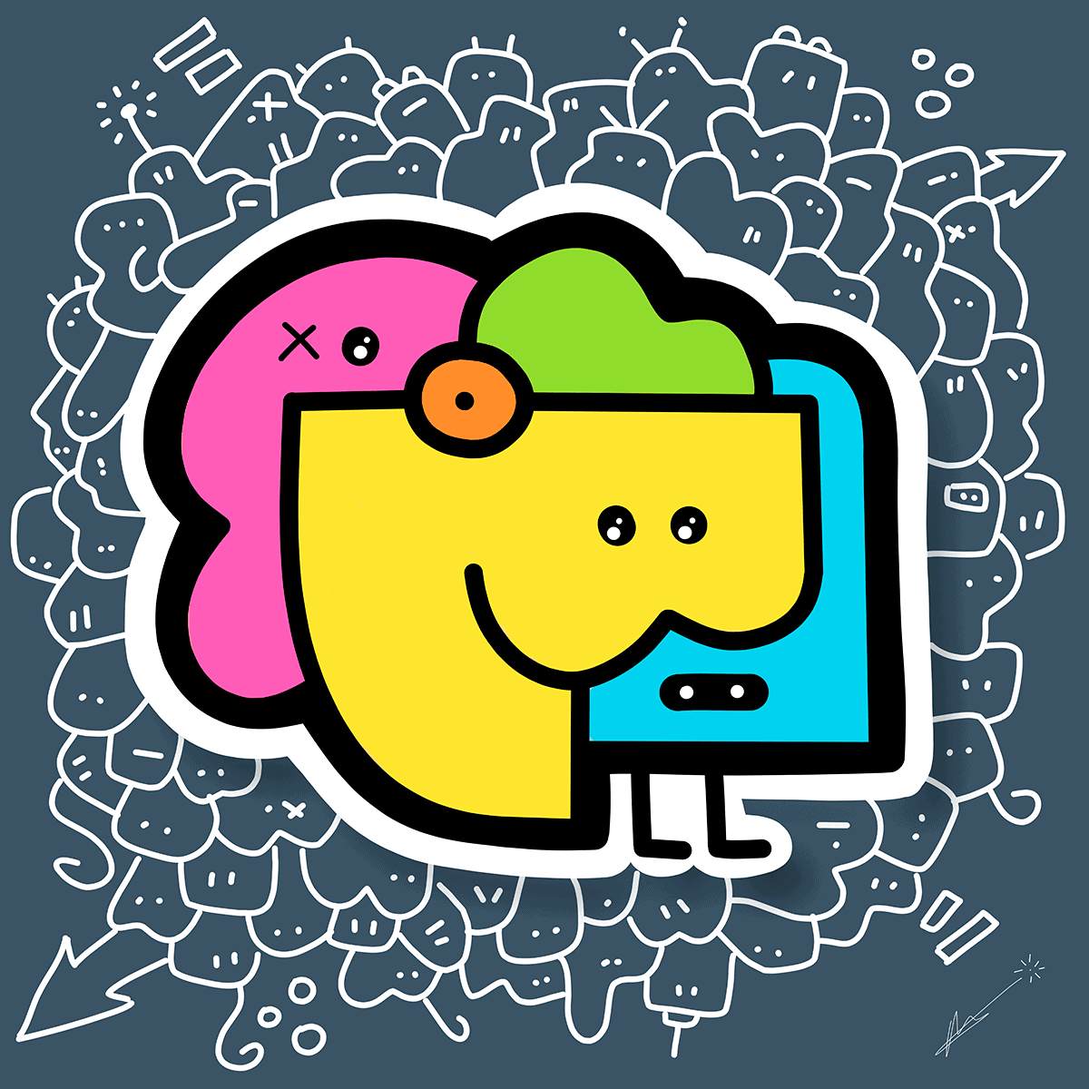 Abstract in 5 colors